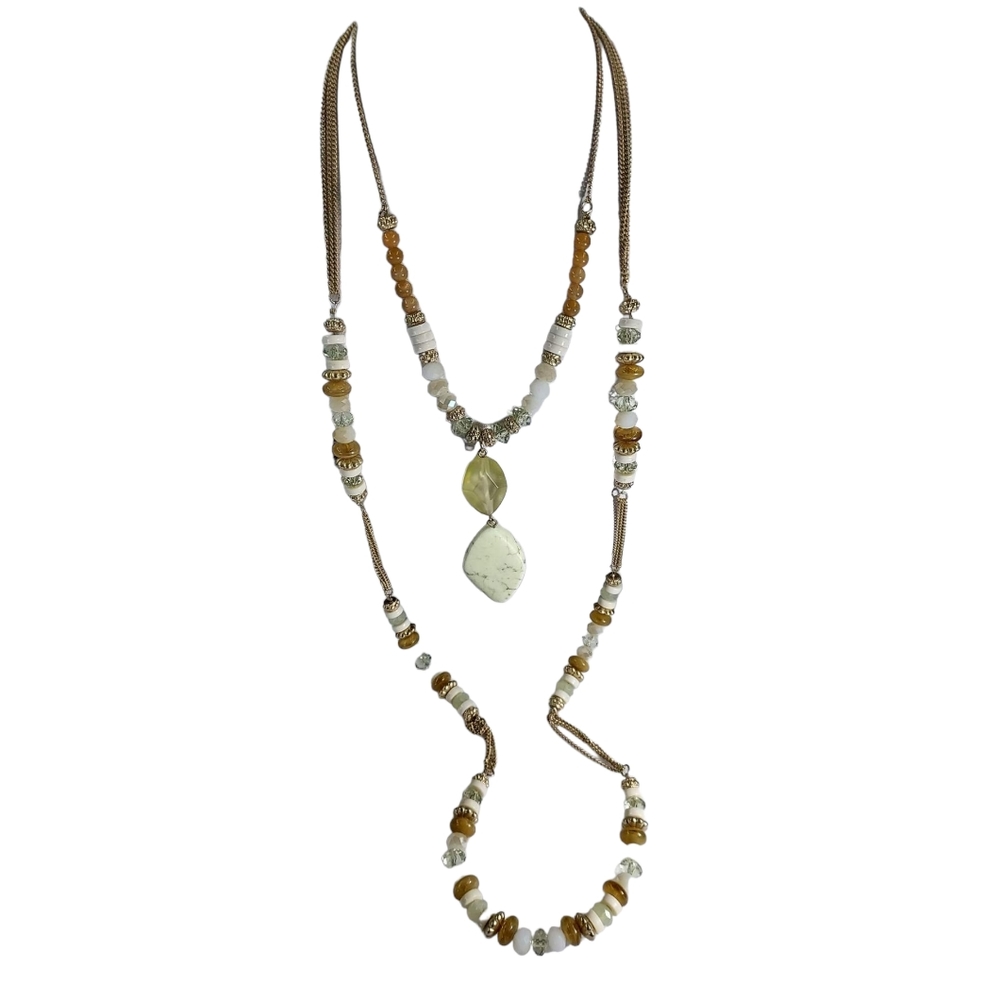 Necklace Chico's Gold with multiple colored Gem Stones Necklace
